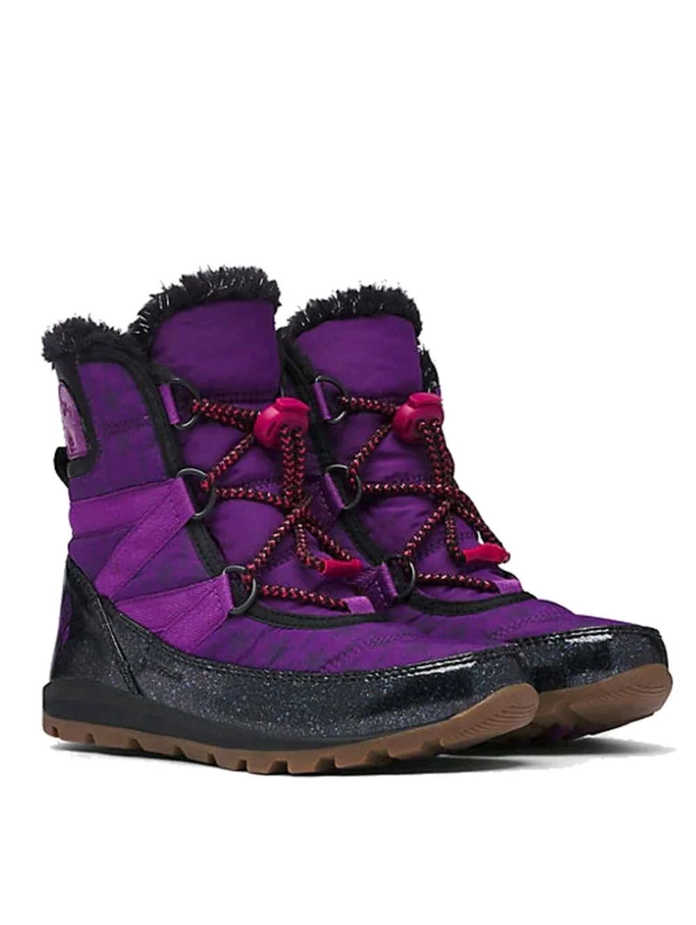 Disney X Sorel Youth Whitney Short Lace Frozen Anna Boots Wild Iris/ Black